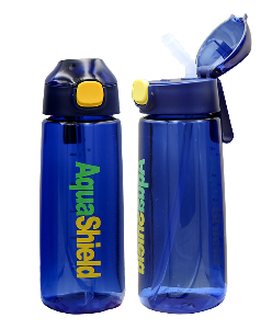AquaShield 진파랑 위생 빨대 물병 상품 사진